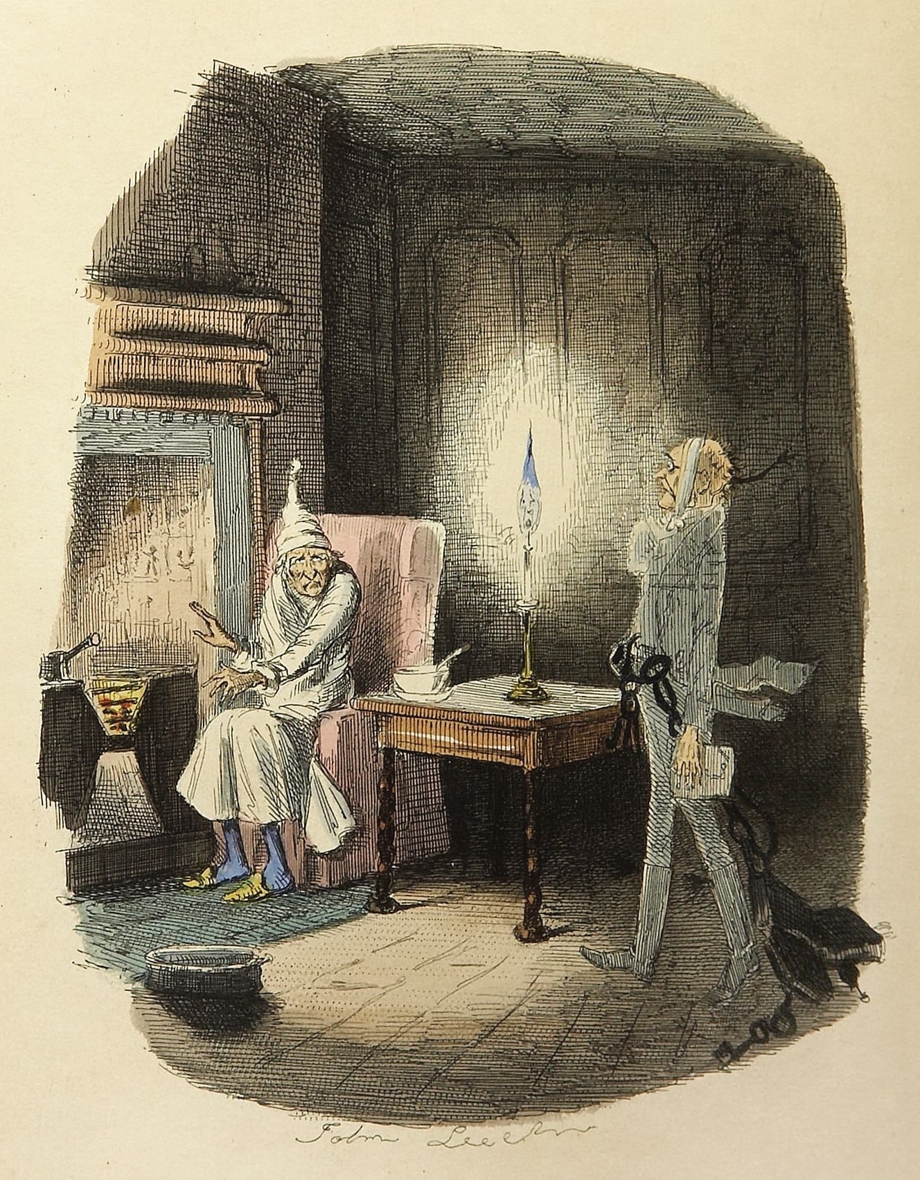 Illustration of Marley and Scrooge in the first edition of A Christmas Carol